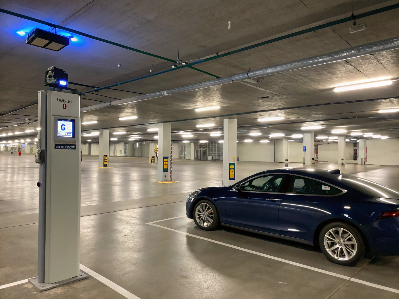 Secure covered resident parking garage at Vizcayne
