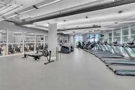 Modern fitness center overlooking Downtown Miami at Vizcayne